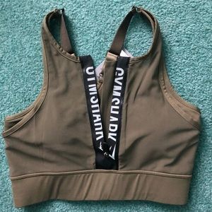 GYMSHARK elevate sports bra - khaki